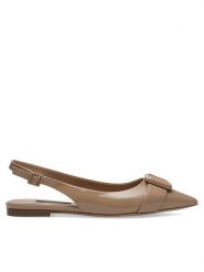 GINO ROSSI Baleriny AGORA-V1166-01-1 Beżowy. Brązowe baleriny damskie Gino Rossi, bez wzorów, z lakierowanej skóry, bez obcasa. Za 239.99 zł.