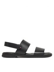 Tommy Hilfiger Sandały Premium Hilfiger Strappy Lh Sand FM0FM05356 Czarny. Czarne sandały męskie Tommy Hilfiger, ze skóry, bez zapięcia. Za 269.99 zł.