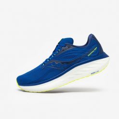 Buty do biegania męskie Saucony Ride 18. Niebieskie buty sportowe męskie Saucony, bez zapięcia, do biegania. W wyprzedaży za 399.99 zł.