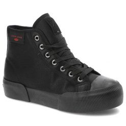 Czarne Sneakersy Cross Jeans Ocieplane Buty Damskie. Czarne obuwie sportowe damskie Cross Jeans, bez wzorów, z jeansu. Za 139.00 zł.