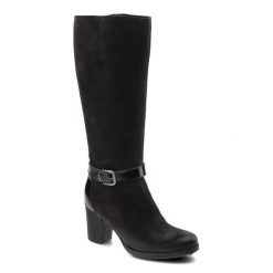 Czarne Kozaki Simen Damskie Skórzane Buty Zimowe. Czarne kozaki damskie Simen, z futra, bez obcasa, na obcasie. Za 299.00 zł.