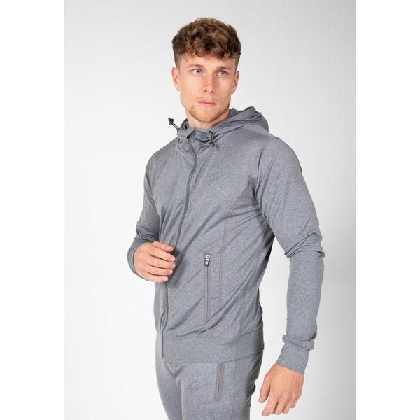 Bluza fitness męska Gorilla Wear Glendo Jacket. Szare bluzy męskie GORILLA WEAR, m, bez wzorów, bez kaptura, na fitness i siłownię. Za 299.00 zł.