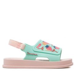 Sandały Ipanema. Zielone sandały dziewczęce Ipanema, bez zapięcia. Za 129.99 zł.