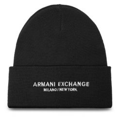 Czapka Armani Exchange. Czarne czapki i kapelusze męskie Armani Exchange, na zimę, bez wzorów. Za 239.99 zł.