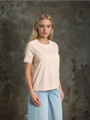 Koszulka z ażurowymi wstawkami - beżowy. Brązowe t-shirty damskie Sinsay, l, w ażurowe wzory, boho, bez kołnierzyka. W wyprzedaży za 15.99 zł.