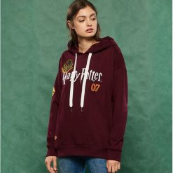 Bluza z kapturem Harry Potter - Bordowy. Czerwone bluzy damskie Sinsay. Za 79.99 zł.