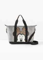Torba weekender Myszka Miki. Szare torebki do ręki damskie bonprix, bez wzorów, bez dodatków. Za 149.99 zł.