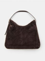 Torebka hobo z imitacji futra - brązowy. Brązowe torebki do ręki damskie Sinsay, bez wzorów, bez dodatków. Za 49.99 zł.