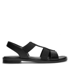 Sandały Lasocki. Czarne klapki damskie Lasocki, bez wzorów, bez obcasa, na płaskiej podeszwie, bez zapięcia. Za 129.99 zł.