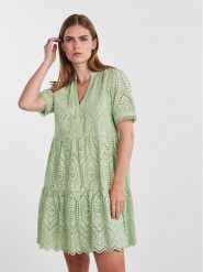 YAS Sukienka letnia Holi 26027163 Zielony Regular Fit. Zielone sukienki damskie YAS, na lato, xs, bez wzorów, z bawełny, bez kołnierzyka, bez ramiączek. Za 389.99 zł.