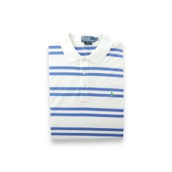 Polo Ralph Lauren koszulka golfowa męska z krótkim rękawem. Białe koszulki polo męskie Ralph Lauren, m, bez wzorów, z materiału, bez kołnierzyka, bez ramiączek, na golfa. Za 106.46 zł.