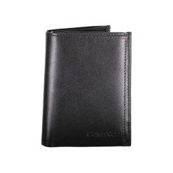 Skórzany portfel w kolorze czarnym - (S)10 x (W)13 x (G)2 cm. Czarne portfele męskie Calvin Klein, bez wzorów, ze skóry. W wyprzedaży za 269.95 zł.