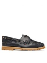 Tommy Hilfiger Półbuty Hilfiger Braided Lth Boat Shoe FM0FM05892 Granatowy. Niebieskie półbuty na co dzień męskie Tommy Hilfiger, ze skóry, bez zapięcia. Za 569.99 zł.