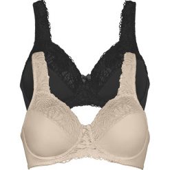 Biustonosz minimizer z wyściełanymi ramiączkami (2 szt.). Brązowe biustonosze bonprix, bez wzorów, z koronki. Za 102.99 zł.