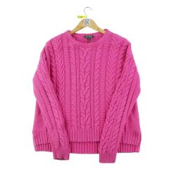Second life - Sweter damski różowy - Stan dobry. Czerwone swetry damskie Ralph Lauren, bez wzorów, sportowe, bez kołnierzyka, bez ramiączek, bez kaptura. Za 114.98 zł.