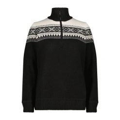 Sweter z dzianiny komfortowy damski CMP. Czarne swetry damskie CMP, s, bez wzorów, z dzianiny, bez kołnierzyka, bez ramiączek, bez kaptura. Za 372.50 zł.