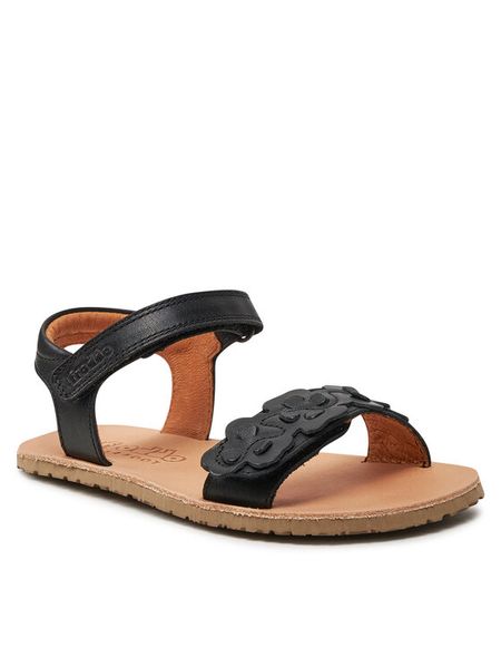 Froddo Sandały Barefoot Flexy Flowers G3150265-4 S Czarny. Czarne sandały dziewczęce Froddo, ze skóry, bez zapięcia. Za 319.99 zł.