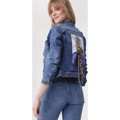 Niebieska Kurtka Hither. Niebieskie kurtki damskie Born2be, m, bez wzorów, z jeansu, bez kaptura. Za 159.99 zł.