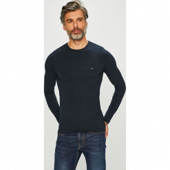 Tommy Hilfiger - Longsleeve. Szare bluzki z długim rękawem męskie Tommy Hilfiger, z bawełny, z okrągłym kołnierzem. Za 159.90 zł.