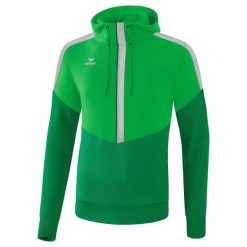 Dziecięca bluza z kapturem Erima Squad. Zielone bluzy dla chłopców Erima, bez wzorów, z bawełny, bez ramiączek, z kapturem. Za 210.80 zł.