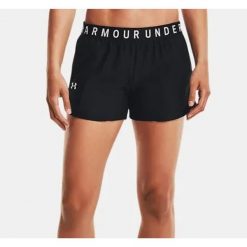 Spodenki fitness damskie Under Armour Play Up 3.0. Czarne obuwie sportowe damskie Under Armour, xl, bez wzorów, sportowe, na fitness i siłownię. Za 96.99 zł.