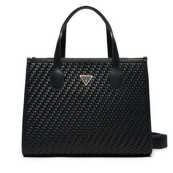 Torebka Guess. Czarne torebki do ręki damskie Guess, z aplikacjami, klasyczne, bez dodatków. Za 399.99 zł.