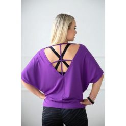 Bluzka damska luźna do tańca i fitness Salsa Violet 2skin. Fioletowe bluzki damskie 2SkIN, bez wzorów, bez kołnierzyka, bez ramiączek. Za 129.00 zł.