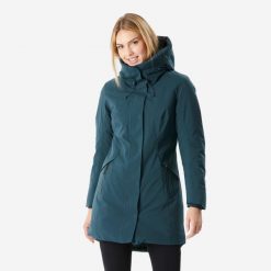 Parka turystyczna damska zimowa Quechua NH500 Warm -10°C wodoodporna. Czarne kurtki damskie QUECHUA, na zimę, m, bez wzorów, bez kaptura, trekkingowe. Za 419.99 zł.