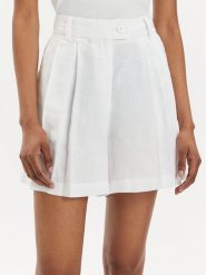 Sisley Szorty materiałowe 4AGHL9013 Biały Regular Fit. Białe szorty damskie Sisley, bez wzorów, ze lnu. Za 379.99 zł.