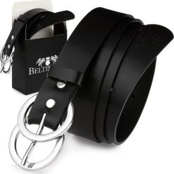 Beltimore Beltimore skórzany pasek damski srebrne koła modny D51. Szare paski damskie Beltimore, bez wzorów. Za 54.99 zł.