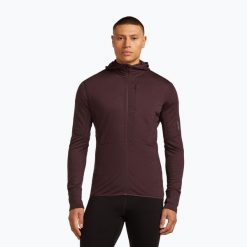 Bluza trekkingowa męska icebreaker Merino 200 RealFleece Descender Zip Hoodie. Brązowe bluzy męskie Icebreaker, m, bez wzorów, bez kaptura. Za 649.99 zł.