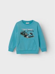 NAME IT Bluza 13220395 Niebieski Regular Fit. Niebieskie bluzy dla chłopców Name it, bez wzorów, z bawełny, bez ramiączek, bez kaptura. Za 49.99 zł.