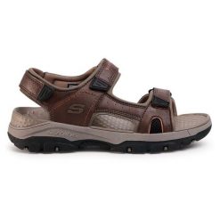 Sandały Skechers. Brązowe sandały męskie Skechers, bez zapięcia. Za 199.99 zł.