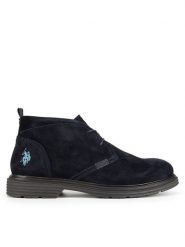 U.S. Polo Assn. Trzewiki LORENZ002M/DS1 Granatowy. Niebieskie botki męskie U.S. Polo Assn., bez wzorów, ze skóry, bez zapięcia. Za 379.99 zł.