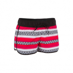 Szorty surfing TINI GUARANA damskie. Czerwone szorty damskie OLAIAN, w paski, z materiału, sportowe. Za 39.99 zł.
