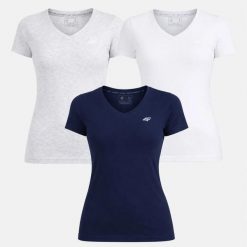 T-SHIRT DAMSKI 4F KOSZULKA SPORTOWA ZESTAW KOMPLET 3 SZTUKI M F3307 SS26. Koszulki sportowe damskie 4f, m, bez wzorów, z bawełny, bez kołnierzyka, bez ramiączek, na fitness i siłownię. Za 89.90 zł.
