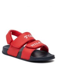 Tommy Hilfiger Sandały T1B2-33453-1172 S Czerwony. Czerwone sandały dziewczęce Tommy Hilfiger, ze skóry, bez zapięcia. Za 129.99 zł.