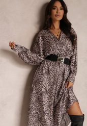 Beżowo-Brązowa Sukienka Rozkloszowana z Gumką w Pasie Philida. Brązowe sukienki damskie Renee, na co dzień, m, bez wzorów, eleganckie, bez kołnierzyka, bez ramiączek, maxi, rozkloszowane. Za 44.99 zł.