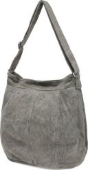 Vera Pelle Szara zamszowa torebka damska A4 skórzana worek K49. Szare torebki do ręki damskie Vera Pelle, bez wzorów, z zamszu, zamszowe, bez dodatków. Za 186.99 zł.