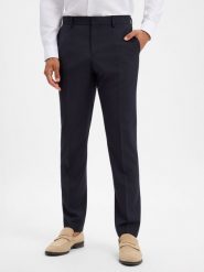 BOSS spodnie z czystej wełny z modułowego zestawu Mężczyźni Slim Fit wełna ze strzyży niebieski, 54. Niebieskie eleganckie spodnie męskie Boss, m, bez wzorów, z wełny. Za 699.95 zł.