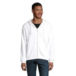 Męska Bluza Z Kapturem Spike Full Zip. Białe bluzy męskie SOL'S, m, bez wzorów, z bawełny, z kapturem. Za 161.99 zł.