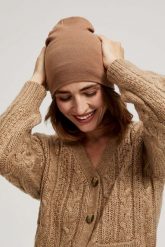 Gładka czapka. Czapki i kapelusze damskie MOODO, bez wzorów, z poliamidu. W wyprzedaży za 15.99 zł.