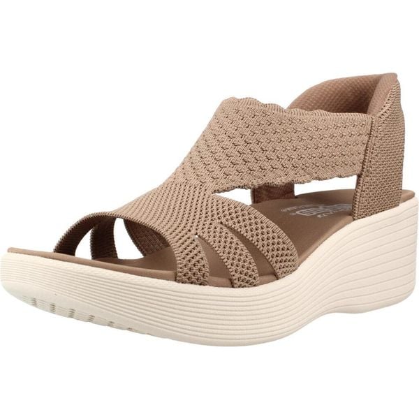 Sandały SKECHERS 120012S Brązowy. Brązowe sandały damskie Skechers, bez wzorów, z materiału, bez obcasa, bez zapięcia. Za 490.00 zł.