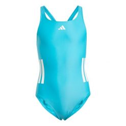 Strój do pływania 3-Stripes C-Back Kids. Białe kąpielówki dla chłopców Adidas, bez wzorów, z materiału. Za 149.00 zł.