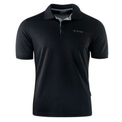 Koszulka polo męska Hi-Tec Site - czarna, Rozmiar M. Czarne koszulki polo męskie Hi-tec, m, bez wzorów, z poliesteru, bez ramiączek. Za 59.99 zł.