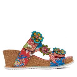 Klapki Laura Vita. Czerwone klapki damskie Laura Vita, bez wzorów, bez obcasa. Za 439.99 zł.