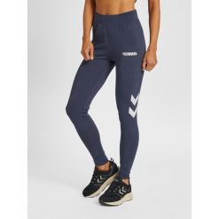 Damskie wysokie legginsy Hummel Legacy. Niebieskie legginsy damskie Hummel, s, bez wzorów, z bawełny. Za 109.80 zł.