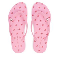 Japonki Tommy Hilfiger. Czerwone klapki damskie Tommy Hilfiger, bez wzorów, bez obcasa. Za 209.99 zł.