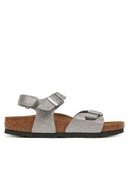 Birkenstock Sandały 1029477 D Srebrny. Szare sandały dziewczęce Birkenstock, ze skóry, bez zapięcia. Za 219.99 zł.
