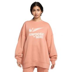 Kobieta>bluza Damskie Nike. Brązowe t-shirty damskie Nike, bez wzorów, sportowe, bez kołnierzyka. Za 263.99 zł.